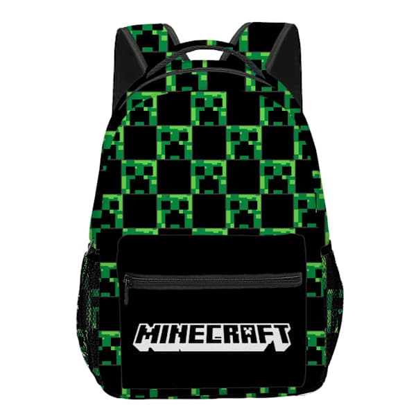 Compatible Minecraft Backpack For Boys Black School Backpack Kids Green Creeper Zombie Skeleton Enderman & Cave Spider C! C