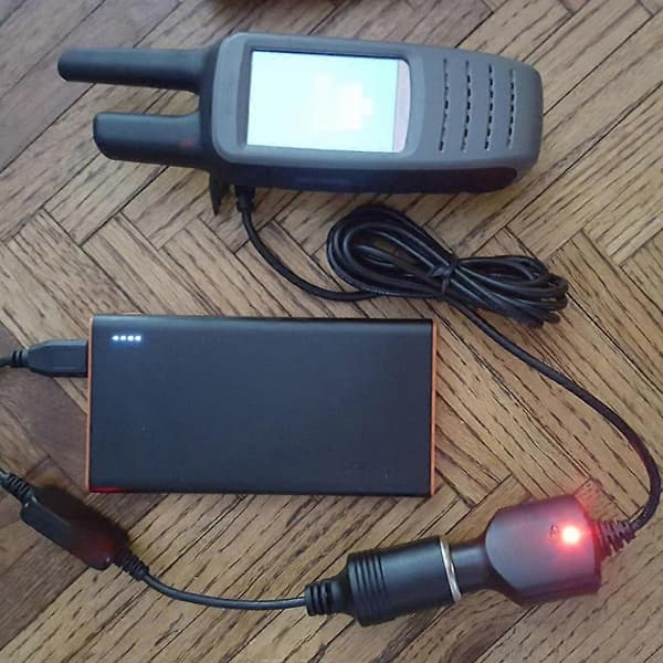 USB C PD Hunn Type C Hann til 12V Biluttak Strømkabel med Spenningsdisplay 30cm