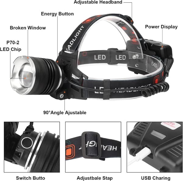 LED-hodelykt, 90 000 lumen supersterk med 5