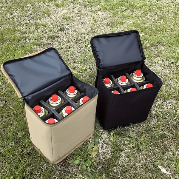 Opbevaringstaske til gasbeholder til udendørs camping Sort Black Small