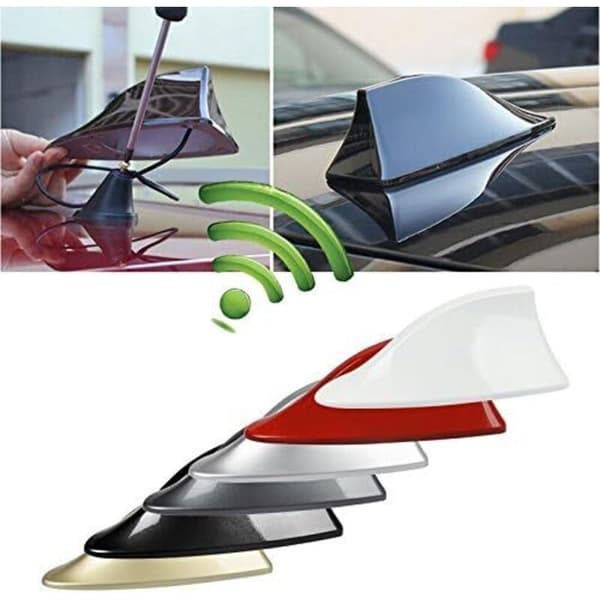 Shark Fin Antenna for Cars - Black ABS Plastic Improves Radio Reception Quick Installation Without Drilling