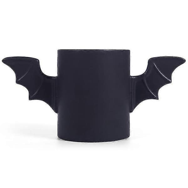 Batman Mugg Keramikmugg Tecknad Batmanvingar 3D Vattenmugg Kaffemugg Svart