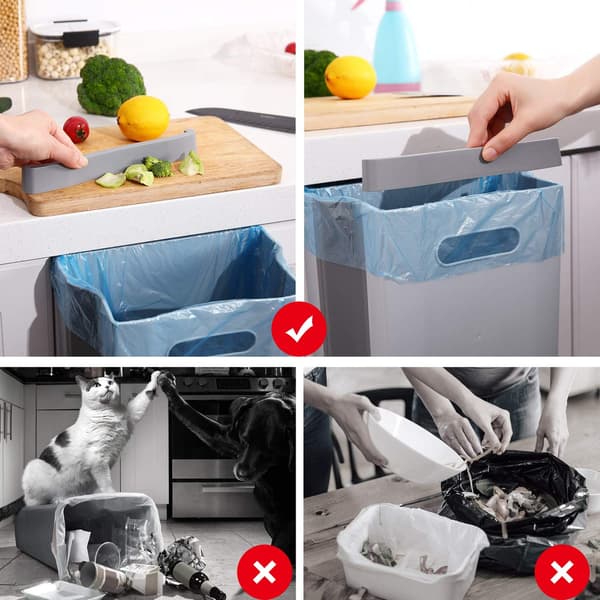 9L Wall Mounted Foldable Waste Bin for Kitchen Cabinet - Quickly Clean Counter, Sink, Bathroom - RV, Car, Camping Foldable Trash Can
