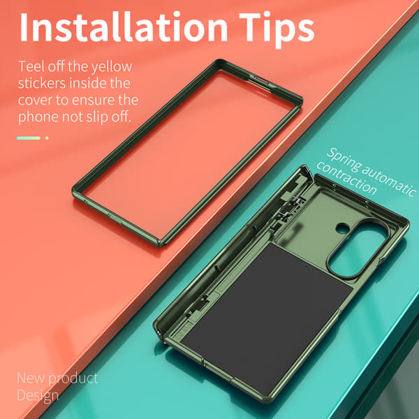 Kameraskyddsfodral med ringstativ för Samsung Galaxy Z Fold 7 Olive Green