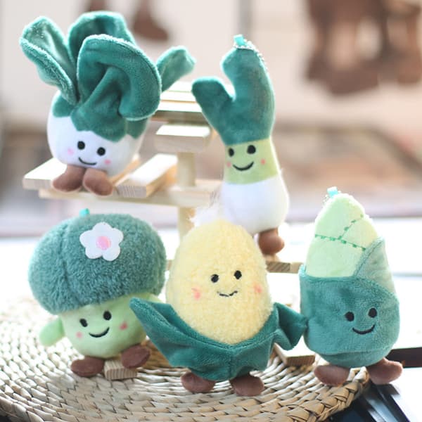 Vegetable Plush Toy Cabbage Broccoli Pendant Stuffed Doll Keych
