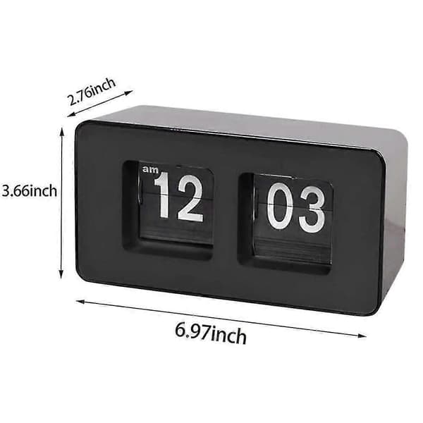 Automatic Flip Clock, Classic Retro Clock, Digital Table Clock, for Family Bedroom (Black, 1 P)