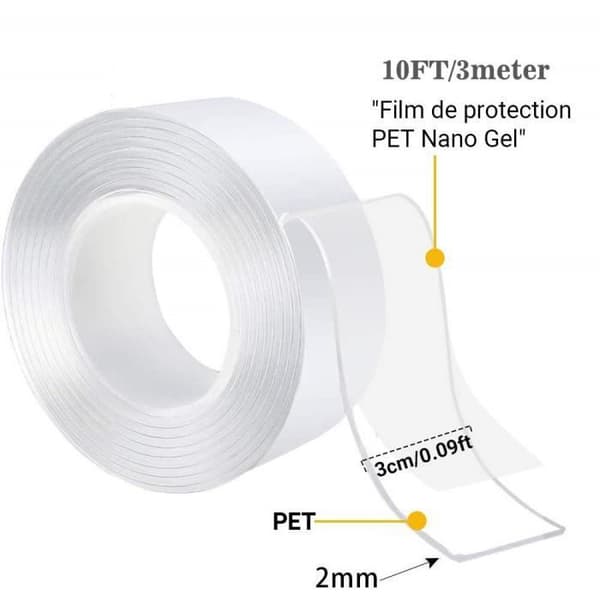 Reusable 6-meter Nano Tape, Washable Without Residue, Multifunctional Double-Sided Tape