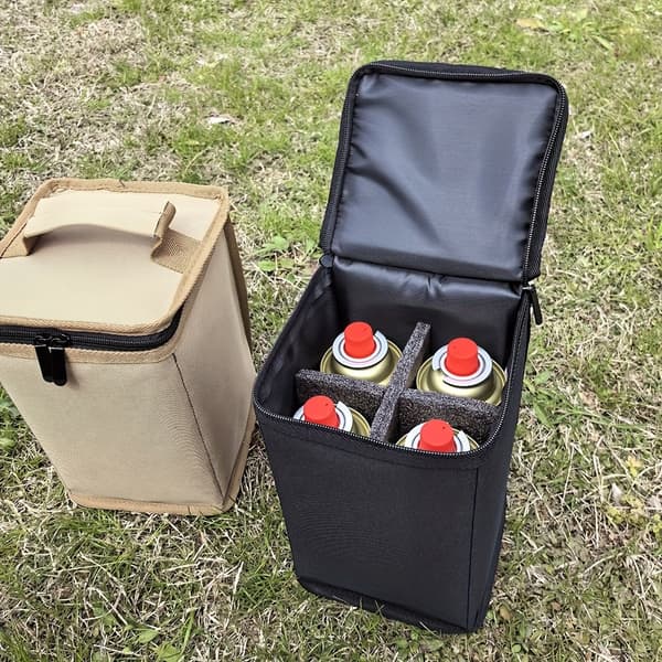 Opbevaringstaske til gasbeholder til udendørs camping Sort Black Small