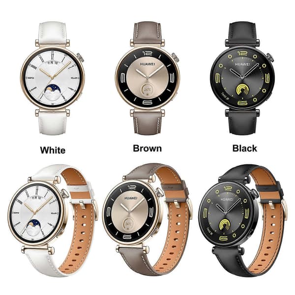 18 mm ægte læder urrem til Huawei Watch GT 4 White