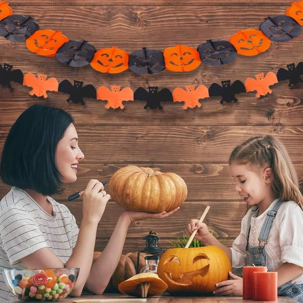 5 ST Halloween sett, halloween krans, halloween