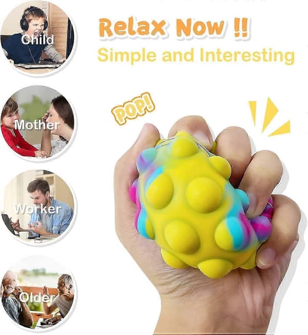 Leker 4 deler, 3D Squeeze Pop Ball er dekompresjonsleker Badeleker - Leketøy - Tre random color 4pcs