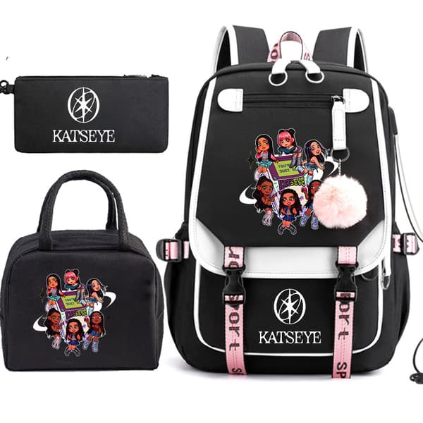 Katseye Backpack, Shoulder Bag, and Pencil Case for Junior and Senior High School Students (3-Piece) 1