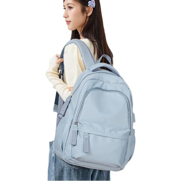 Laptop Backpack, Waterproof Laptop Backpack with 16 Inch USB Charging School Bag Blue