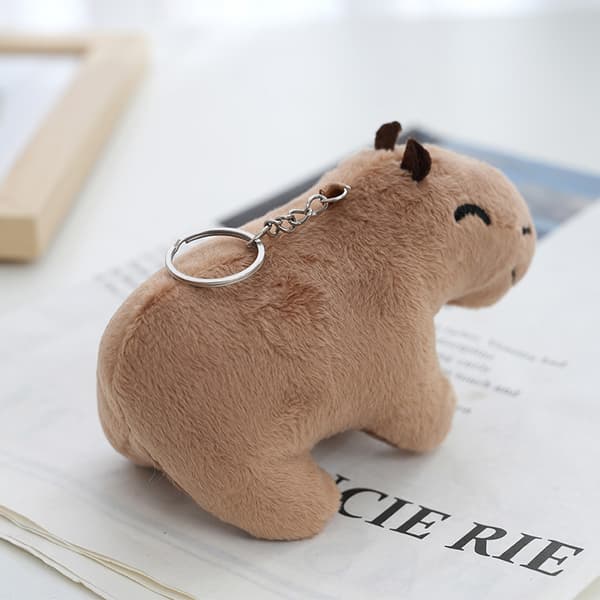 12 cm Simulation Capybara Plush Toy Stuffed Animal Keychain Key A2