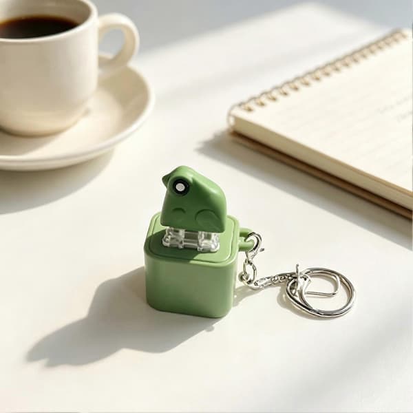 Frog Croaking Fidget Toy – with Lights & Sounds – Rechargeable Keyboard Keychain 2pcs