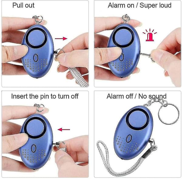 5-pack 140db Personal Security Alarm Keychain with LED Light, Personal Alarm - Snngv