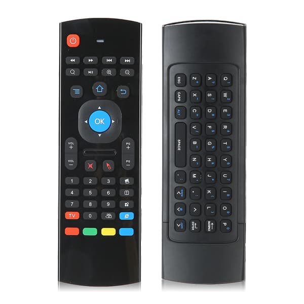 Double-sided Air Mouse Motion-Sensitive Remote Control 2.4G Wireless Keyboard for Computer Black