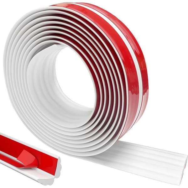 White self-adhesive decorative strips 3m x 4cm, flexible TPE decorative strip, self-adhesive, ceiling strips, self-adhesive corner strip