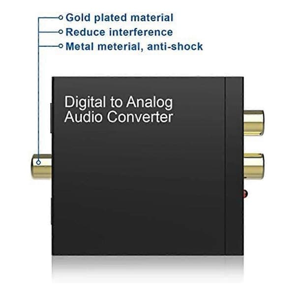 DAC 192KHz Digital til Analog Lydkonverter, Toslink Optisk til 3,5 mm Adapter til PS 4 HD DVD Hjem