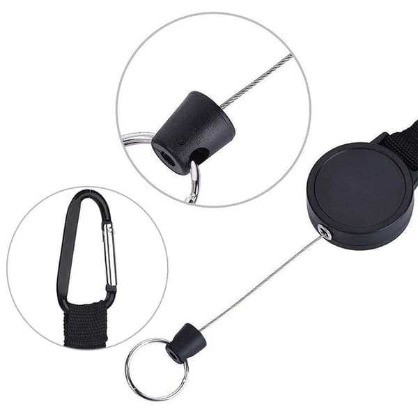 1/2/4-pack Retractable Key Holder with Steel Clip - Heavy Duty Key Reel for Belt 3-Pack