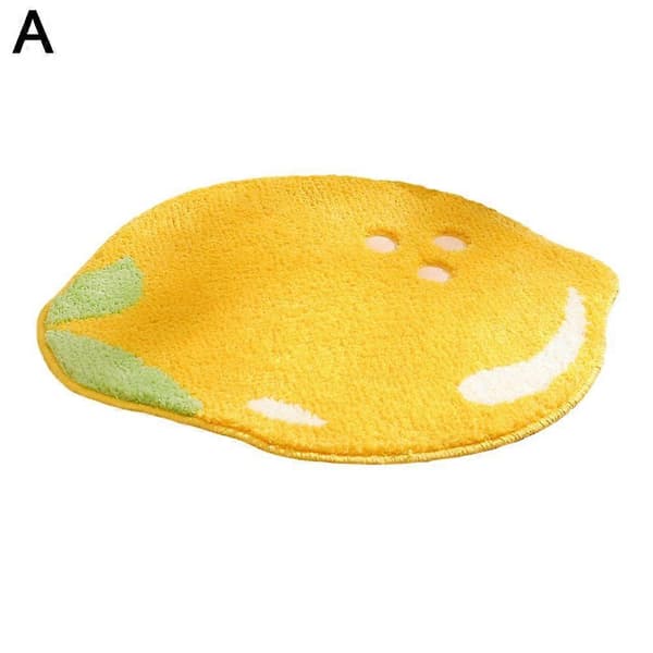 1 pc Flocked Fruit Pattern Bathroom Mat 48x60 cm Non-slip Soft Absorbent Machine Washable Carpet polyester honey peach