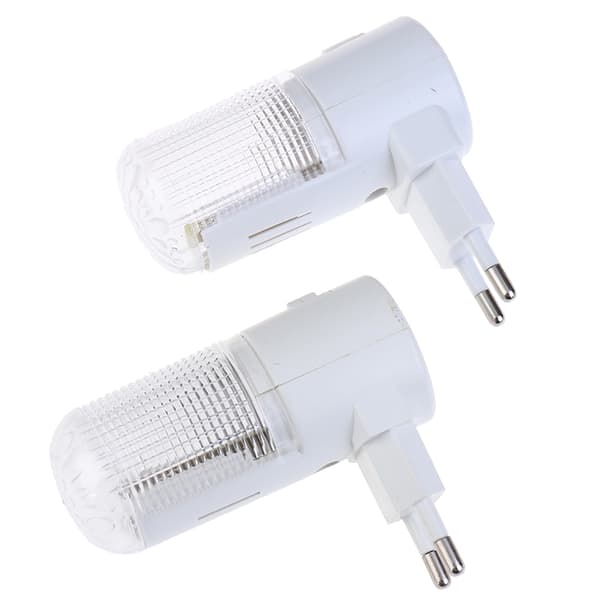 2 stk. Nødlys Vegglampe Hjemmebelysning LED Nattlys EU Hvit White one size