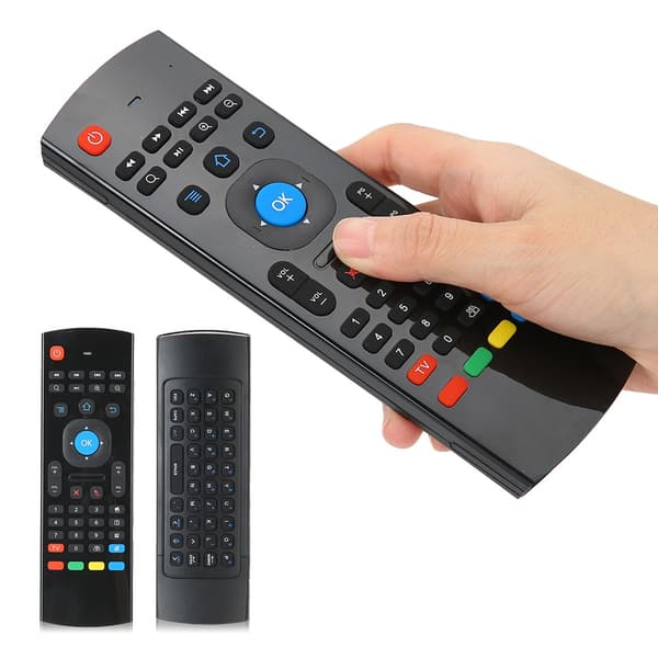 Double-sided Air Mouse Motion-Sensitive Remote Control 2.4G Wireless Keyboard for Computer Black