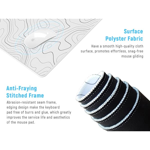 INF Large Mouse Pad Desk Mat S White White M