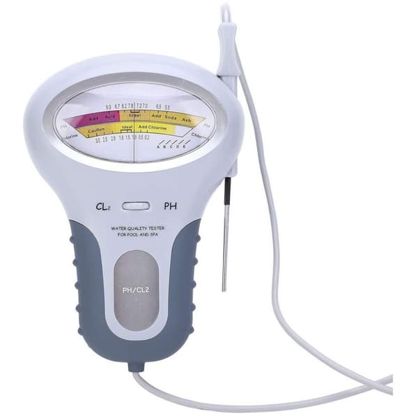CL2 Chlorine and pH Tester, Multifunctional LCD Digital Tester, Chlorine Level Tester with Probe, For Swimming Pools Spas