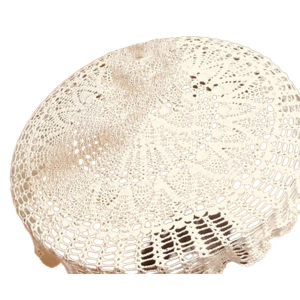 Bordløper i bomull, rund vintage blonde duk, 65-70 cm
