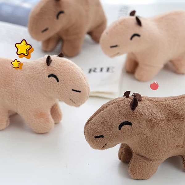 12 cm Simulation Capybara Plush Toy Stuffed Animal Keychain Key A2