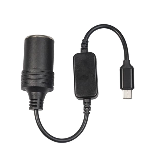 1 stk. USB-C 5V til 12V Cigarettænderstik USB Han til Hun Tænderadapter Konverter Bil elektronik AC