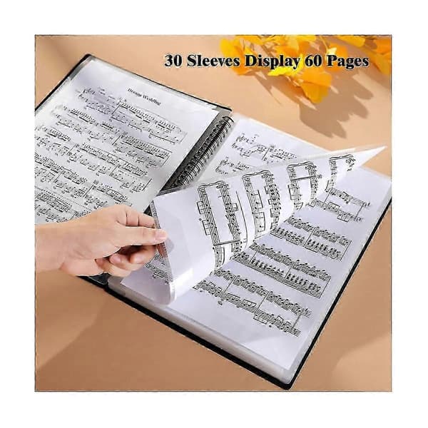 Music Folder, 60 Page Capacity, Music Binder/Holder, Fits Letter Size A4, Writable & De