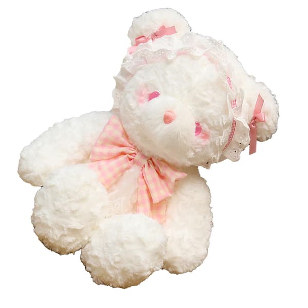Superblød 45 cm plysdyrdukke - sødt lyserødt bjørnebamse til børn null null none