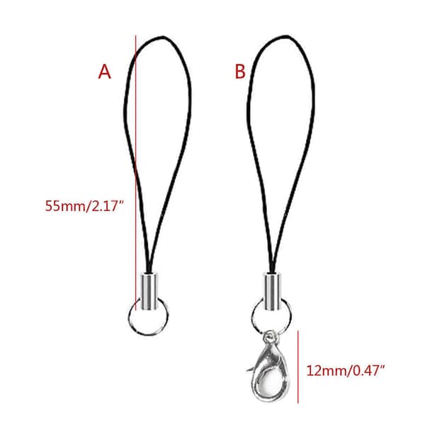 100-pack Phone Strap Durable Charm Cord DIY Phone Lanyard Elastic DIY Phone Ropes for Mobile USB Flash Drive MP3 A