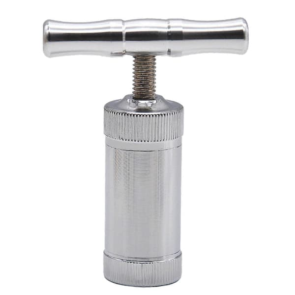 Ginger Press Ergonomic Handle Detachable High Strength Leak-proof Easy to Squeeze Versatile Zinc Alloy T-Shaped Garlic Press Tool Silver