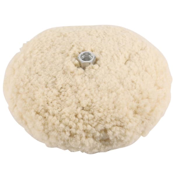 7 inch Double Sided Wool Polishing Pad with 5/8\" Bolt Wool (1-Pack) Bildfärg