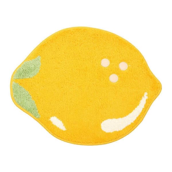 1 pc Flocked Fruit Pattern Bathroom Mat 48x60 cm Non-slip Soft Absorbent Machine Washable Carpet polyester honey peach