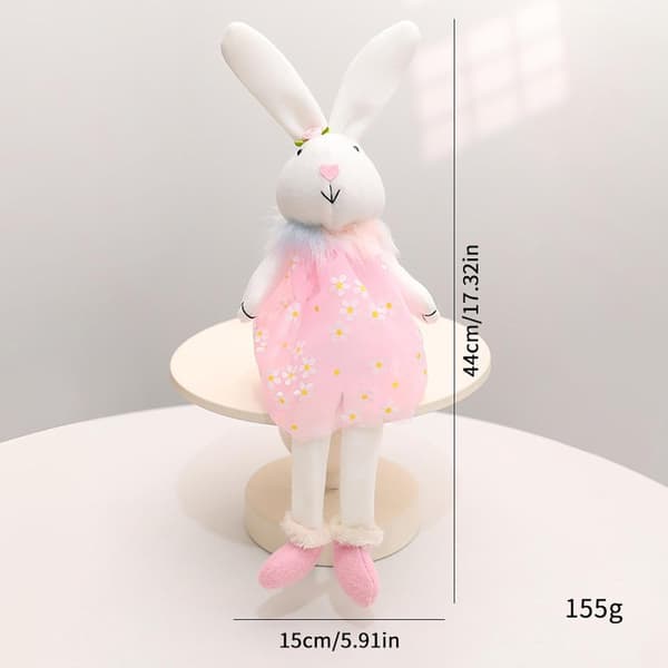 Påskeharedukke Kaninpynt Fyldt figur til hjem og kontor, pink