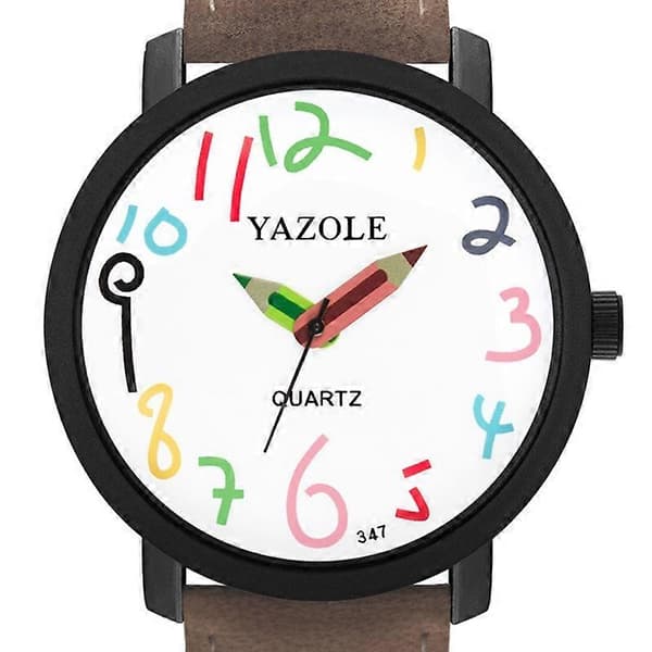 YAZOLE Personalized Arabic Numeral Dial Student Quartz Children's Watch