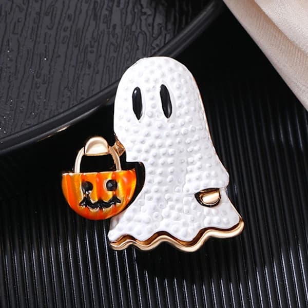 Elegant Spøkelsesgresskar-nål Robust Halloween-smykkegave