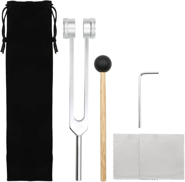 Therapeutic Tuning Fork, 128Hz Aluminum Tuning Fork, Vibrational Tuning Fork Therapy, Tuning Fork Offers a Frequency Response