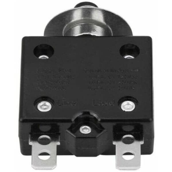 10A Circuit Breaker with Optional Thermal Reset Switch, 125-250V AC 50V DC Overcurrent Protection Push Button Switch