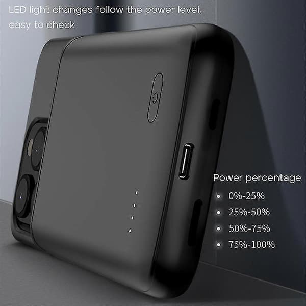 645 Batterideksel til iPhone 15 Plus / 15 Pro Max, 5000mAh Ultra-Slim Batterilading Power Bank Ph
