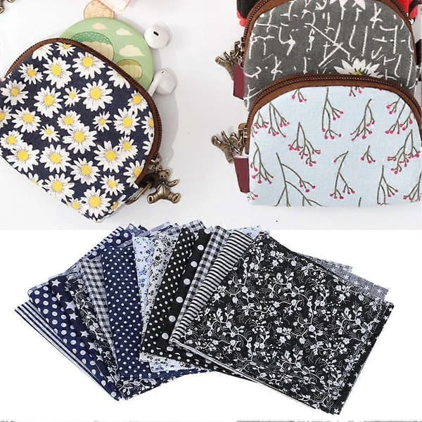 14 stk Trykt bomullsstoff for søm, quilting, DIY-håndverk og håndarbeidstilbehør