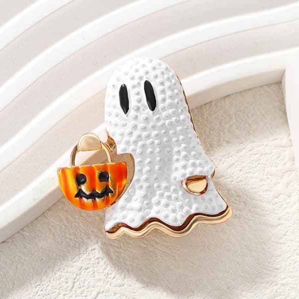 Elegant Spøkelsesgresskar-nål Robust Halloween-smykkegave