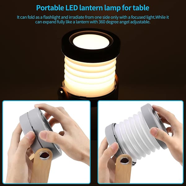 Foldable LED Touch Lamp, Foldable Telescopic Night Light, Table Lamp Grey