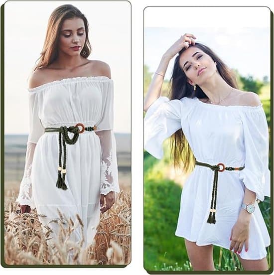 Belt - Tassel Belt - Thin Beaded Belt - Adjustable for Women - Versatile - Slim Women's Belt - Long String - Suitable for Skirts, Jeans