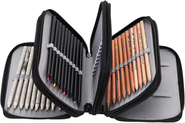 Pencil Case with 72 Slots, Large Capacity Pencil Case, 4-Layer Pencil Case, Zipper Pencil Case, Pencil Case, Pencil Case, Pencil Case, Pencil Case Black