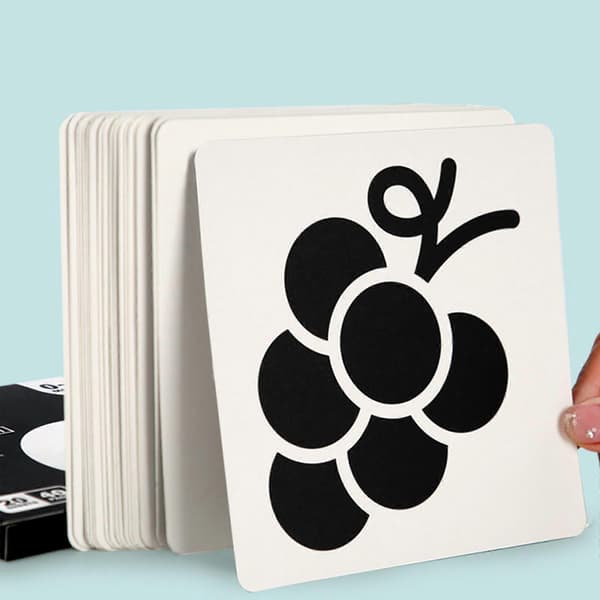 Baby Visual Stimulation Card Black White Visual Stimulation High Contrast Baby Flashcard Black White Card Newborn SET 4 SET 1